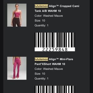 Lululemon leggings and top set